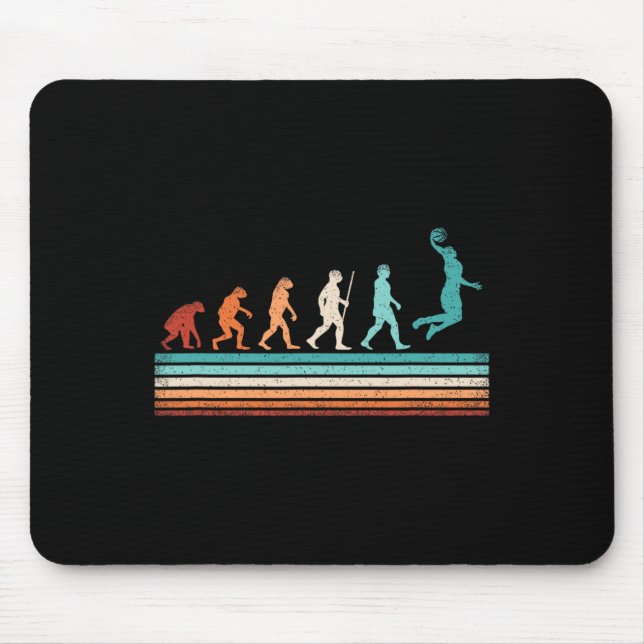 Fun Basketball Evolution Retro Basketball Player  Mouse Pad (Front)