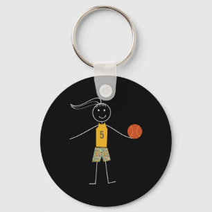 Fun Basketball Girls Basketball Player Key Ring