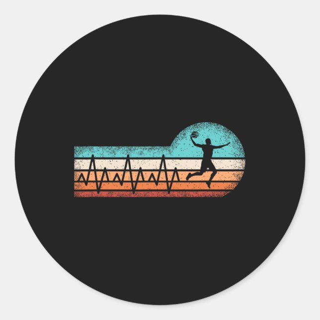 Fun Basketball Heartbeat Basket Ball Player  Classic Round Sticker (Front)