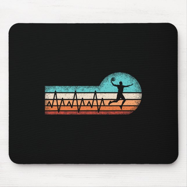 Fun Basketball Heartbeat Basket Ball Player  Mouse Pad (Front)