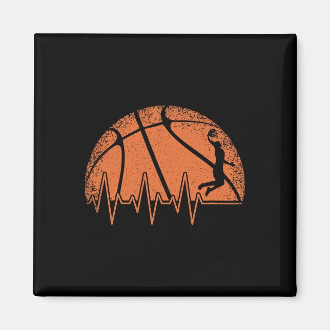 Fun Basketball Heartbeat Basketball Player  Magnet (Front)