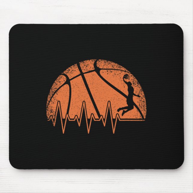 Fun Basketball Heartbeat Basketball Player  Mouse Pad (Front)