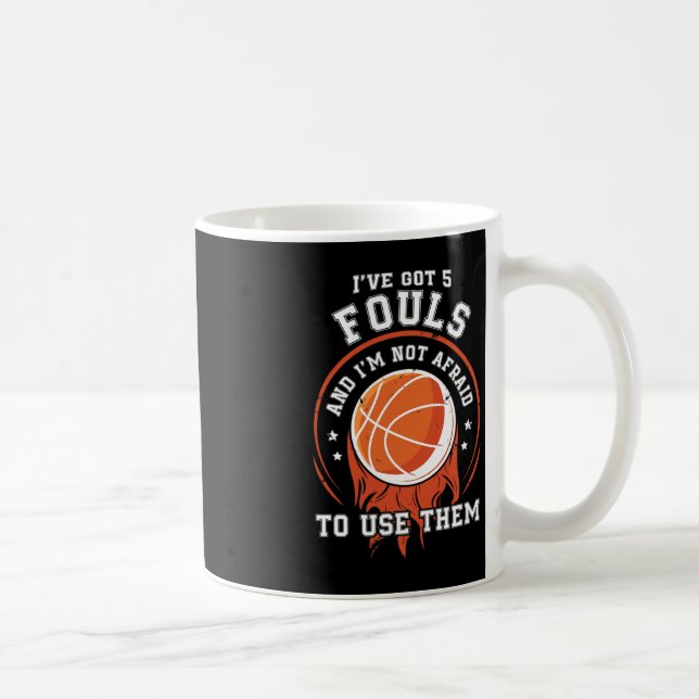 Fun Basketball Player Gift - Hoops 5 Fouls  Coffee Mug (Right)