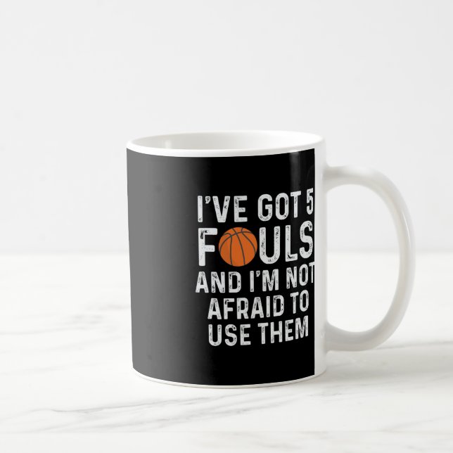 Fun Basketball Player Hoops 5 Fouls  Coffee Mug (Right)