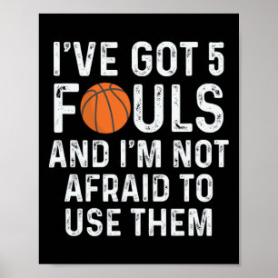 Fun Basketball Player Hoops 5 Fouls Poster