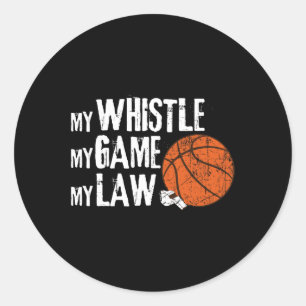 Fun Basketball Ref Hoops - Basketball Referee 1 Classic Round Sticker