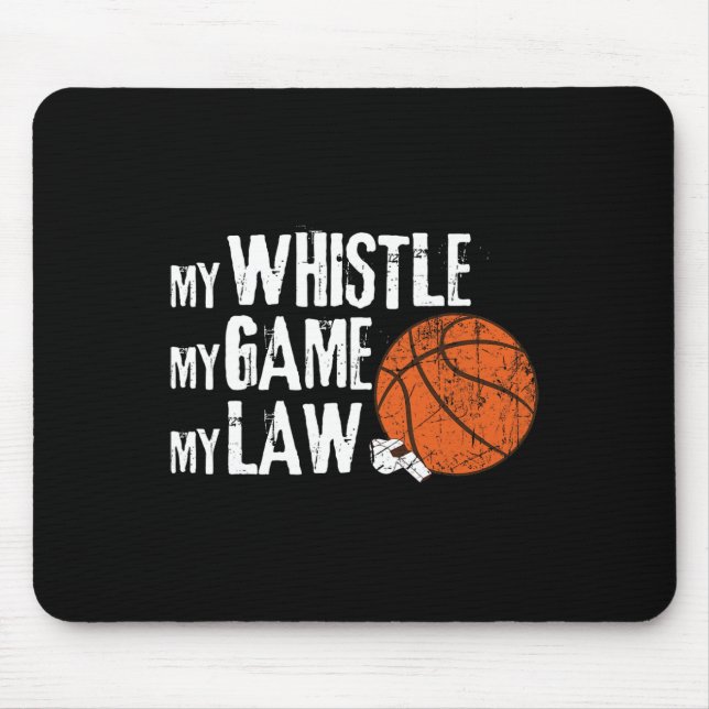 Fun Basketball Ref Hoops - Basketball Referee 1 Mouse Pad (Front)