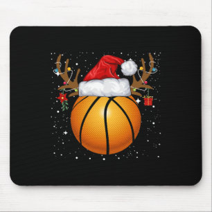Fun Basketball Reindeer Santa Hat Christmas Holida Mouse Pad