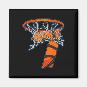 Fun Basketball Team Sport Fan 7 Years Old 7th Birt Magnet