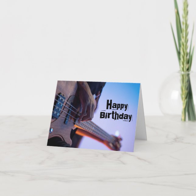 Fun Bassist Bass Guitar Player Musician Birthday Card (Front)