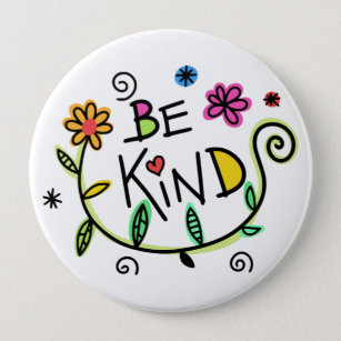 Fun Be Kind Floral 10 Cm Round Badge