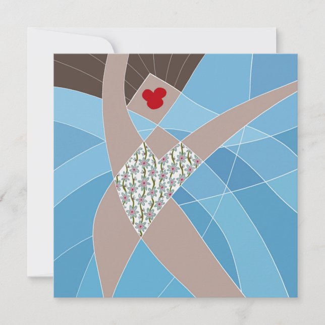 Fun Beach Babe Swimsuit Model Fashion Arwork Card (Front)