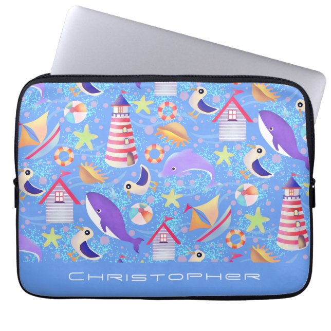Fun Beach Blue Electronics Bag (Front)