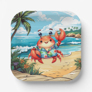 Fun Beach crab party  Paper Plate