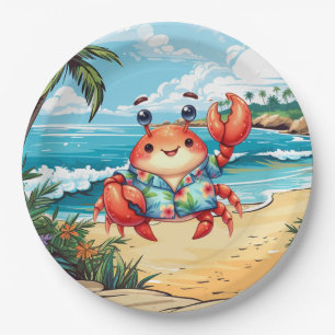 Fun Beach crab party Paper Plate