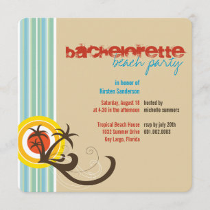 Fun Beach Holiday Bachelorette Party Invite