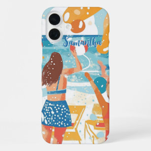 Fun Beach Party Illustration iPhone 16 Plus Case