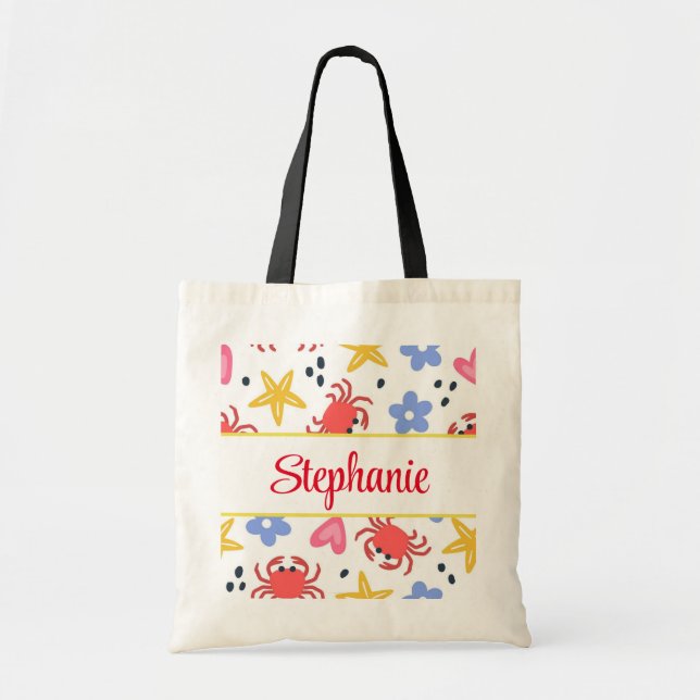 Fun beach personalised tote bag (Front)