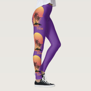 Fun Beach Please Palm Tree Summer Sun Leggings