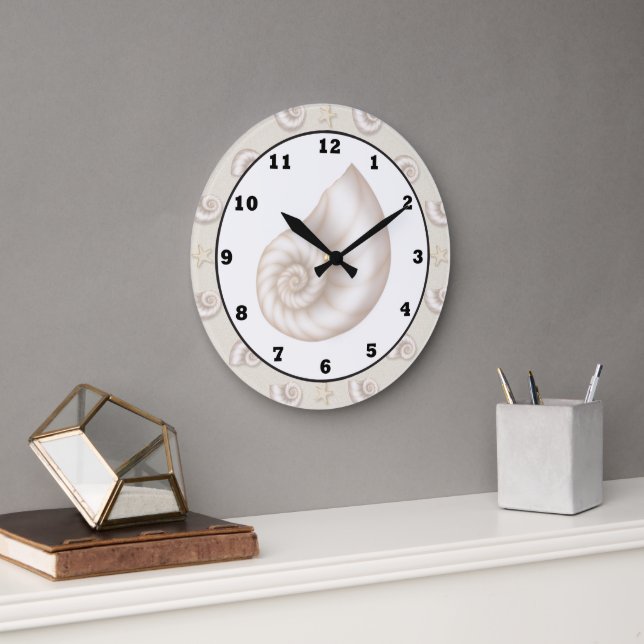 Fun Beach seashell pattern wall clock (Office)