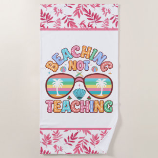 Fun beach Teacher word art  Towel