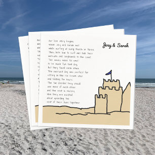 Fun Beach Wedding Sand Castle Love Story Napkin