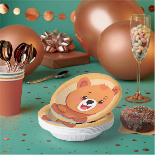 Fun Bear Face safari Wild jungle Birthday Party Paper Plate