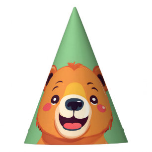Fun Bear Face safari zoo Wild jungle Birthday Part Party Hat