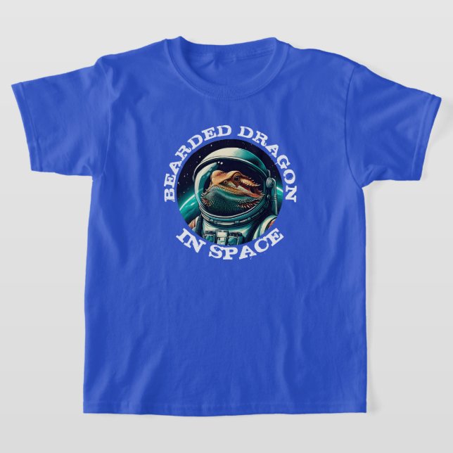 Fun Bearded Dragon in Space T-Shirt (Laydown)