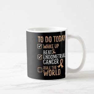 Fun Beat Endometrial Cancer Rule The World Survivo Coffee Mug