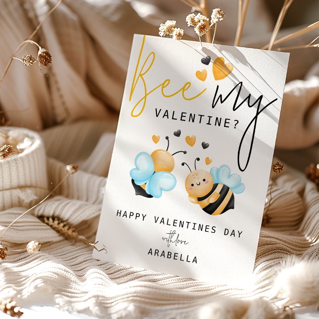 Fun Bee My Valentine? Valentines Day Holiday Card (Creator Uploaded)