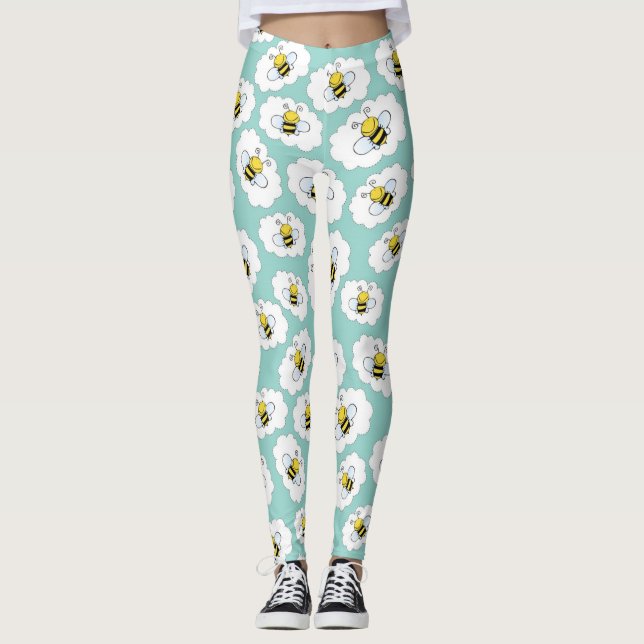 Fun Bee Pattern Leggings (Front)