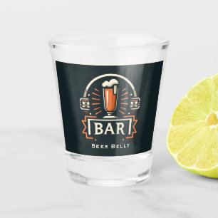Fun Beer Belly Bar, Beer Mug Logo Personalised Shot Glass