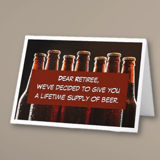 Fun, Beer-lovers Retirement Folded Card (Creator Uploaded)