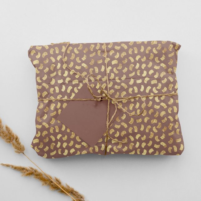 Fun Beige Golden Paint Strokes Colour #98766D Tissue Paper (Creator Uploaded)