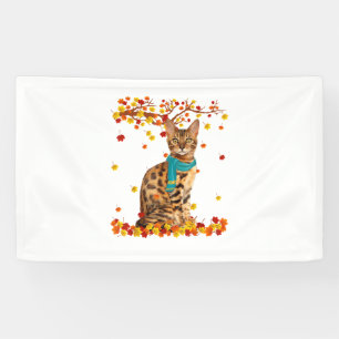 Fun Bengal Thanksgiving Autumn Cat Lover Gifts  Banner