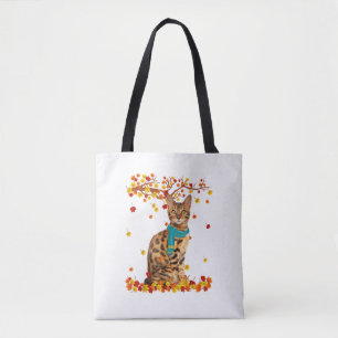 Fun Bengal Thanksgiving Autumn Cat Lover Gifts  Tote Bag