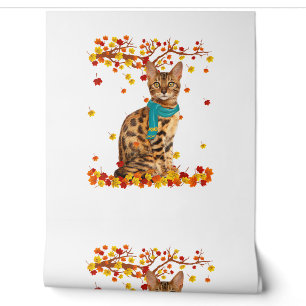 Fun Bengal Thanksgiving Autumn Cat Lover Gifts Wallpaper