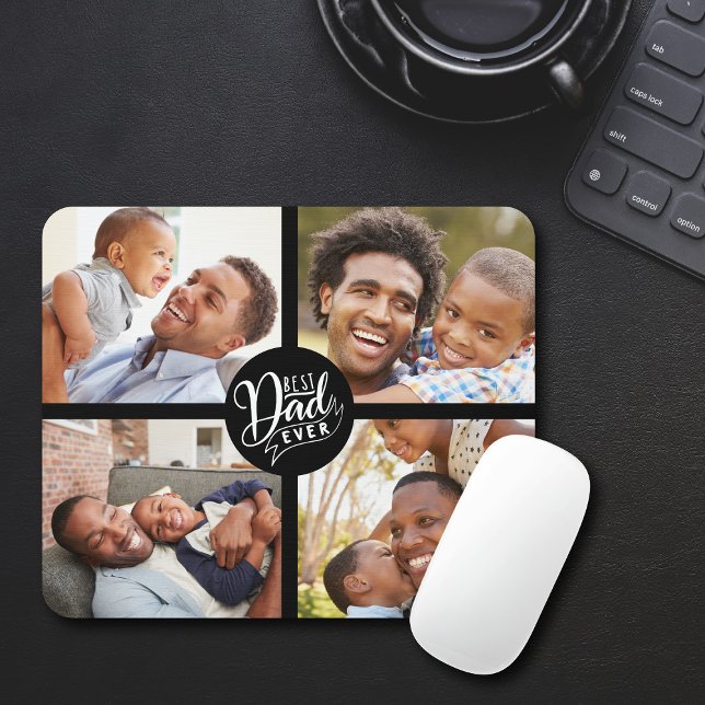 Fun Best Dad Ever Four Photo Mouse Pad (Fun Best Dad Ever Four Photo Mouse Pad)