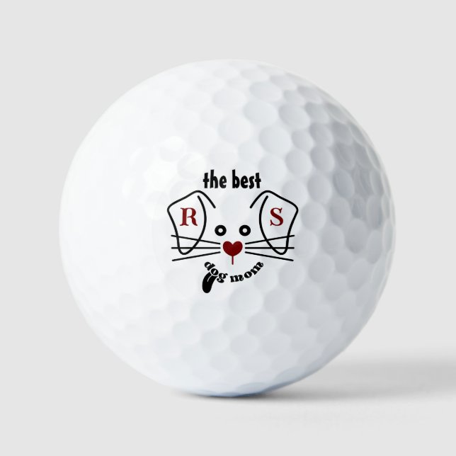 Fun Best Dog Mum Custom Monogram    Golf Balls (Front)