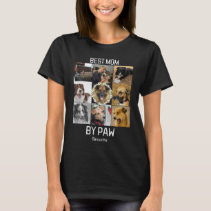 Fun Best Mom By Paw Custom 9 Photo Collage T-Shirt
