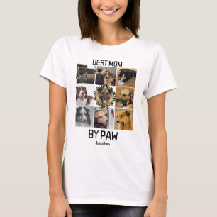 Fun Best Mum By Paw Custom 9 Photo Collage T-Shirt