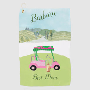 Fun Best Mum Golf Cart Scenic Name Towel
