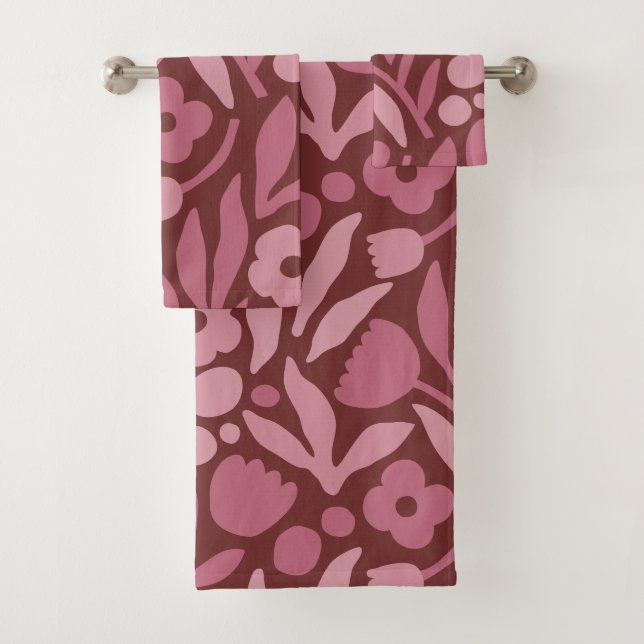 Fun Big Flower Bold Colour Bath Towel Set (Insitu)