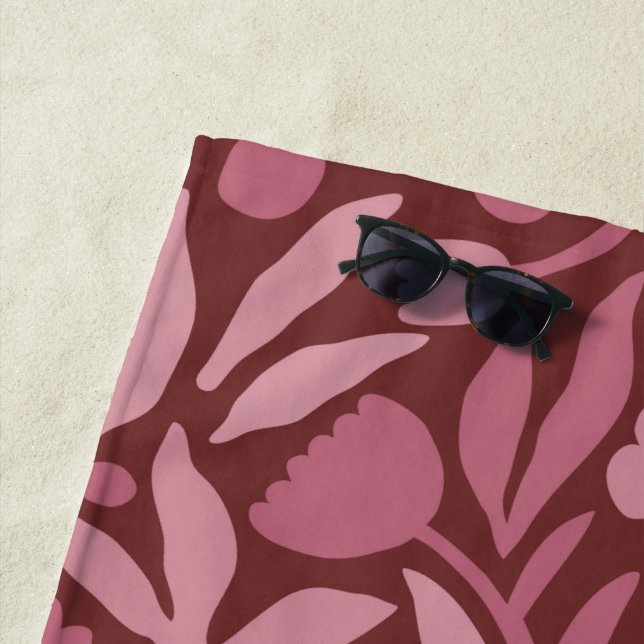 Fun Big Flower Bold Colour Beach Towel (In Situ)