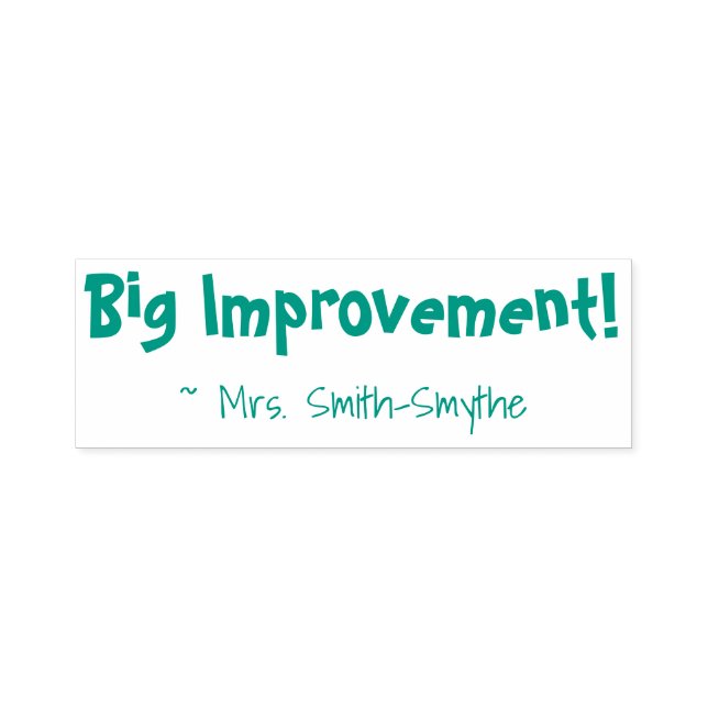 Fun "Big Improvement!" Tutor Rubber Stamp (Design)