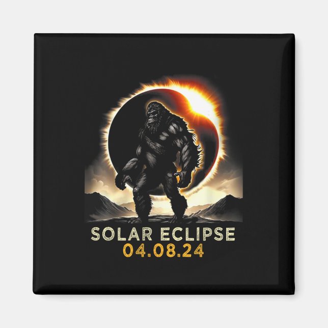 Fun Bigfoot Total Solar Eclipse 4.08.2024 Apparel  Magnet (Front)