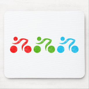 Fun biking illustrator mouse pad