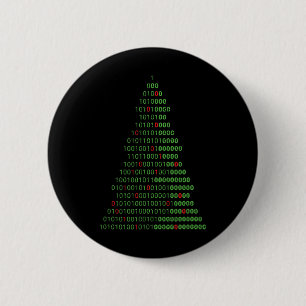 Fun Binary Christmas Tree Computer Programmers And 6 Cm Round Badge