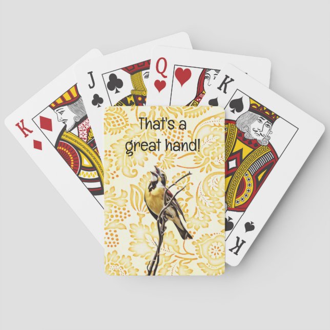 Fun Bird Great Hand Poker Playing Cards (Back)